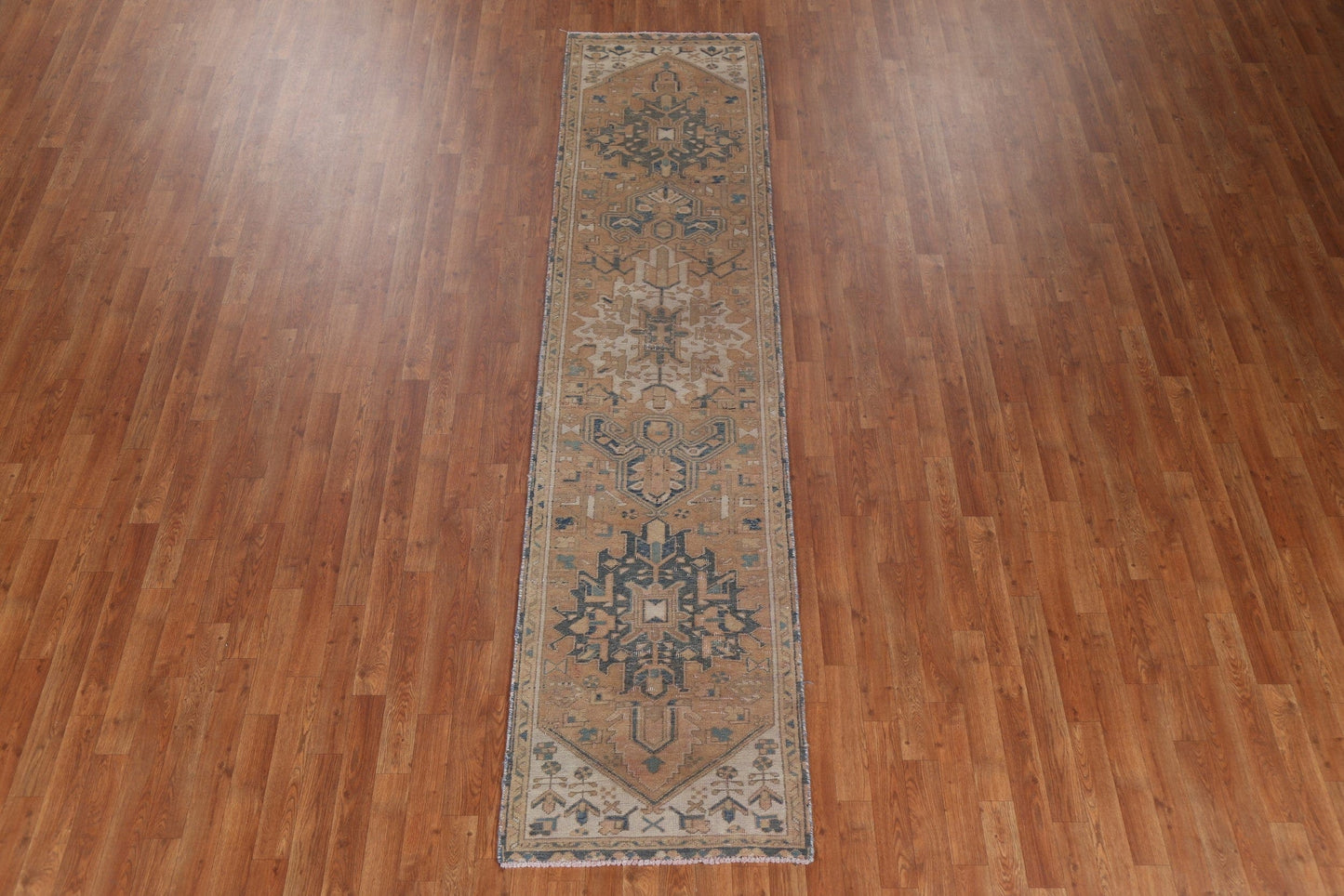 Geometric Heriz Persian Runner Rug 2x10