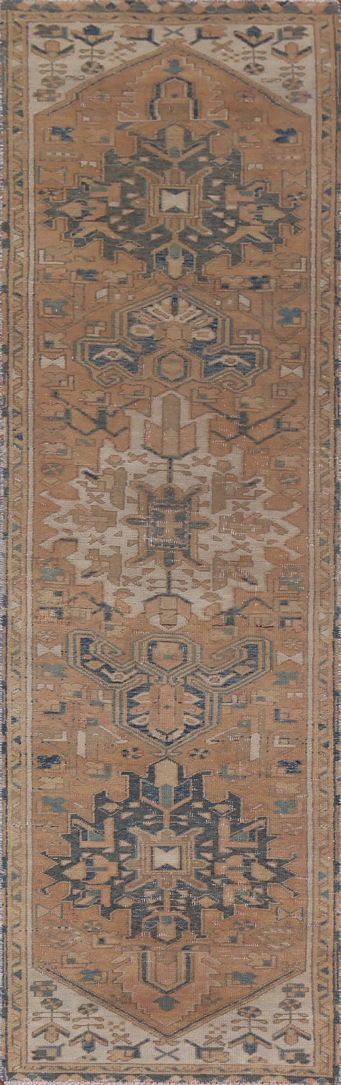 Geometric Heriz Persian Runner Rug 2x10