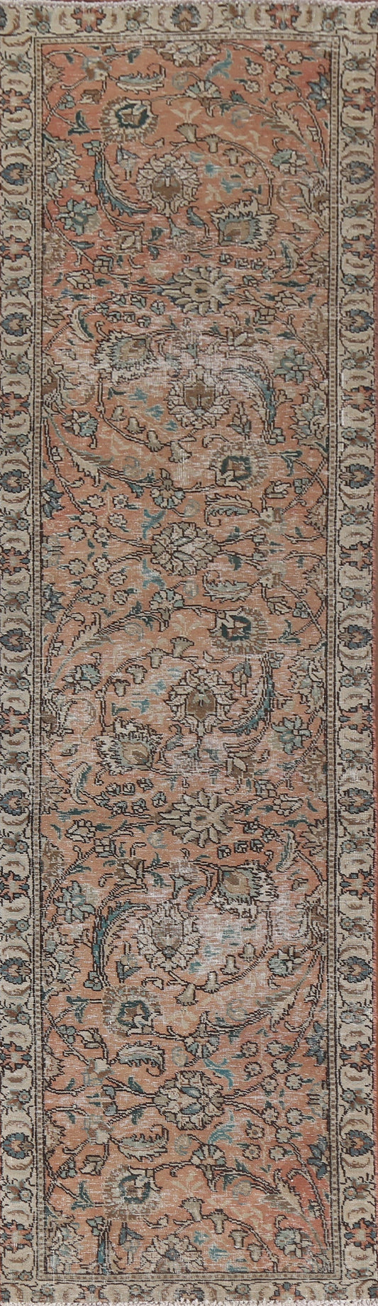 All-Over Floral Tabriz Persian Runner Rug 3x11