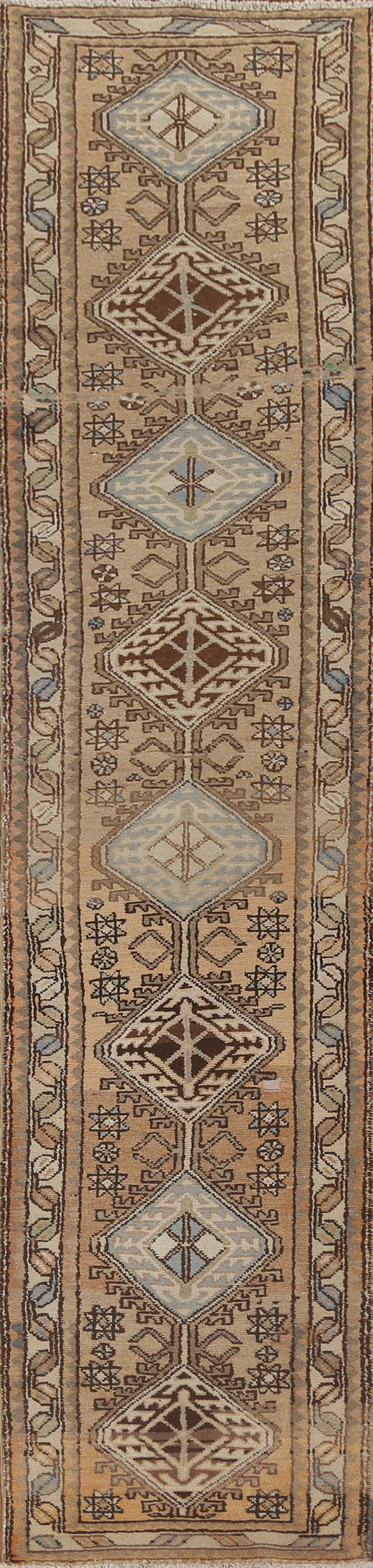 Geometric Hamedan Persian Runner Rug 2x13