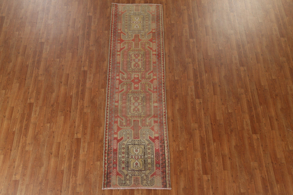 Geometric Wool Meshkin Persian Runner Rug 3x9