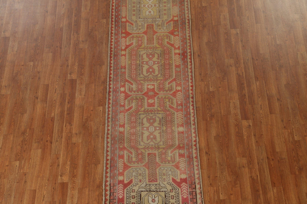 Geometric Wool Meshkin Persian Runner Rug 3x9