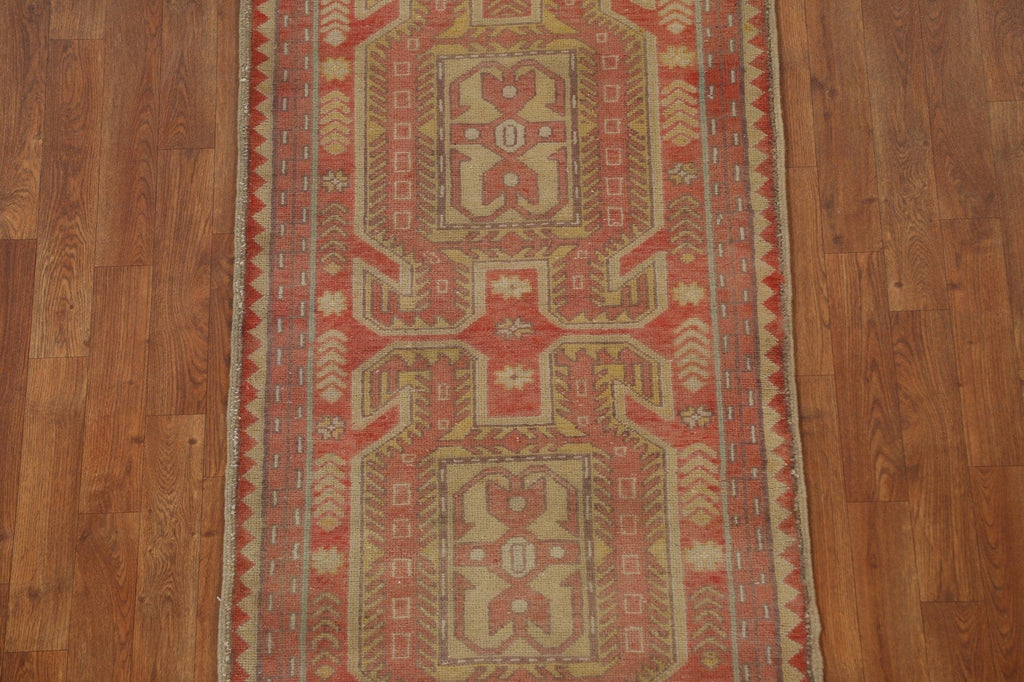 Geometric Wool Meshkin Persian Runner Rug 3x9