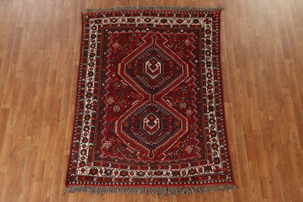 Tribal Red Shiraz Persian Area Rug 5x7