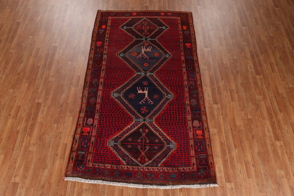 Red Animal Pictorial Malayer Persian Area Rug 5x9