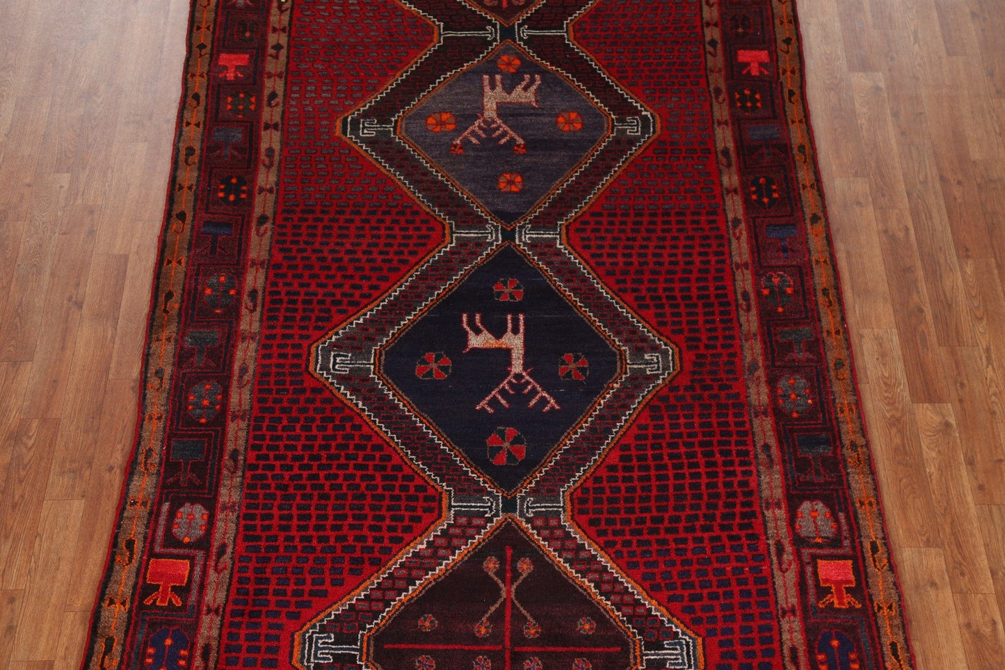 Red Animal Pictorial Malayer Persian Area Rug 5x9