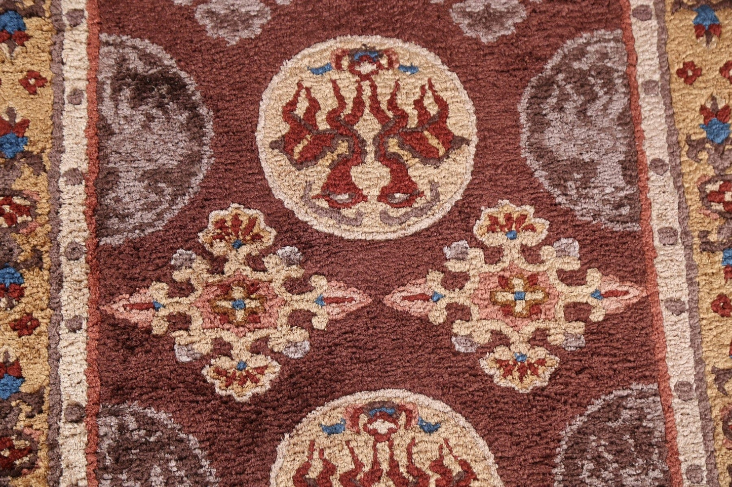 Geometric Art Deco Oriental Wool Rug 2x5