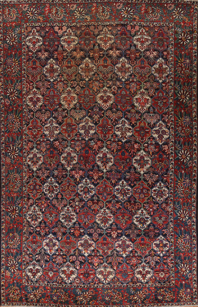 Antique Vegetable Dye Bakhtiari Shalamzar Persian Rug 12x17