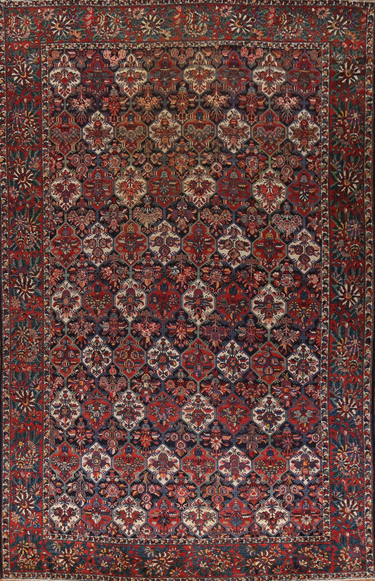 Antique Vegetable Dye Bakhtiari Shalamzar Persian Rug 12x17