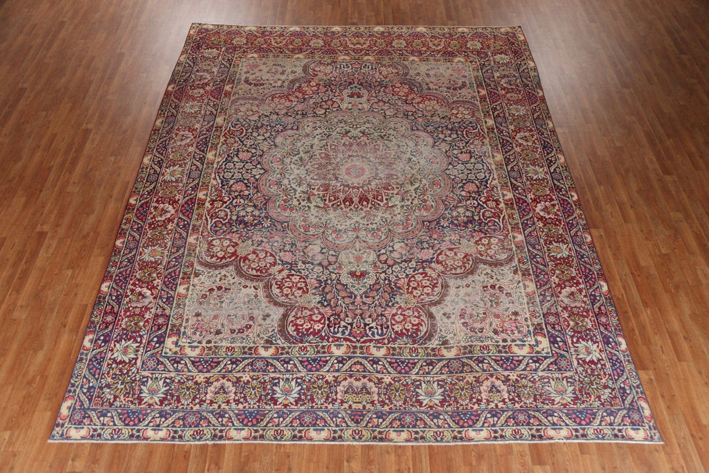 Pre-1900 Antique Vegetable Dye Kerman Lavar Persian Rug 10x12