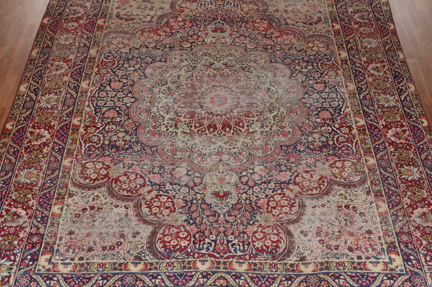 Pre-1900 Antique Vegetable Dye Kerman Lavar Persian Rug 10x12