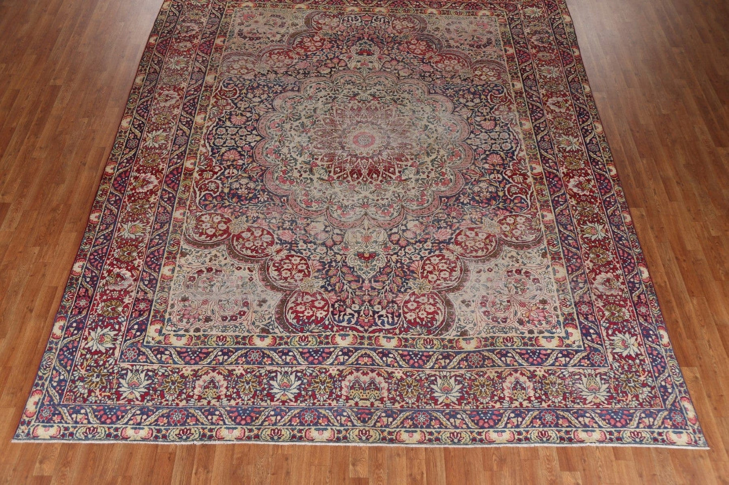 Pre-1900 Antique Vegetable Dye Kerman Lavar Persian Rug 10x12