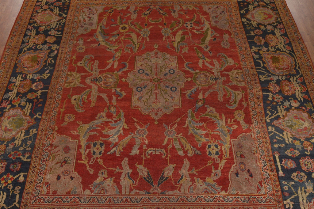 Pre-1900 Antique Vegetable Dye Sultanabad Persian Rug 12x15