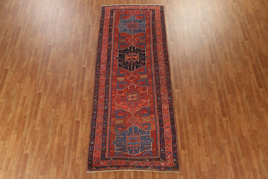 Antique Vegetable Dye Heriz Bakhshayesh Persian Rug 4x11