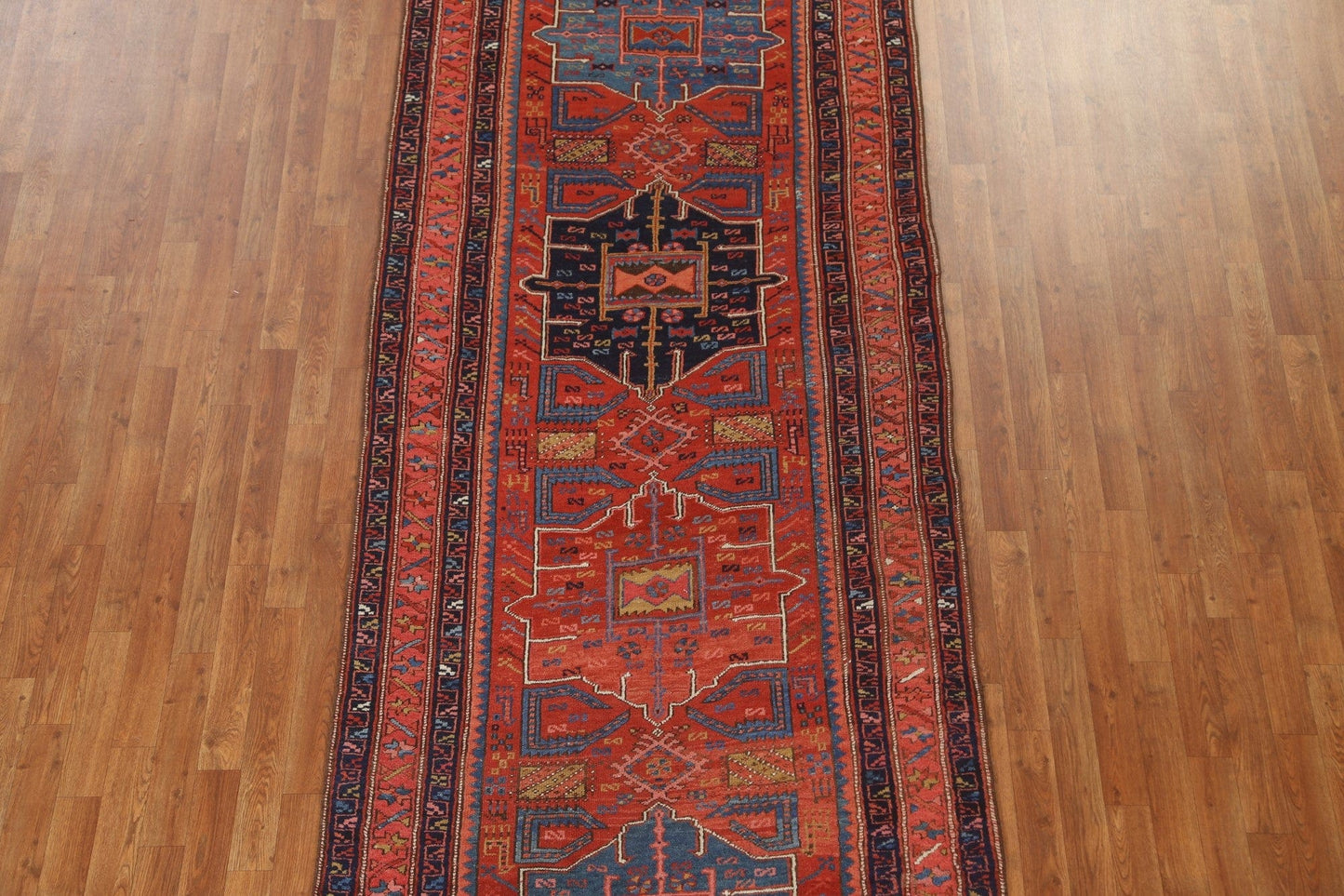 Antique Vegetable Dye Heriz Bakhshayesh Persian Rug 4x11