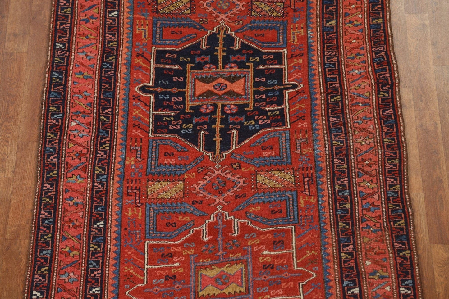 Antique Vegetable Dye Heriz Bakhshayesh Persian Rug 4x11