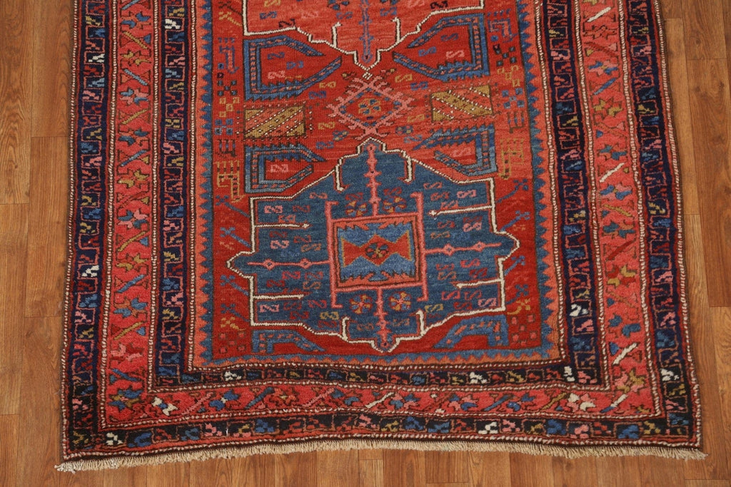 Antique Vegetable Dye Heriz Bakhshayesh Persian Rug 4x11