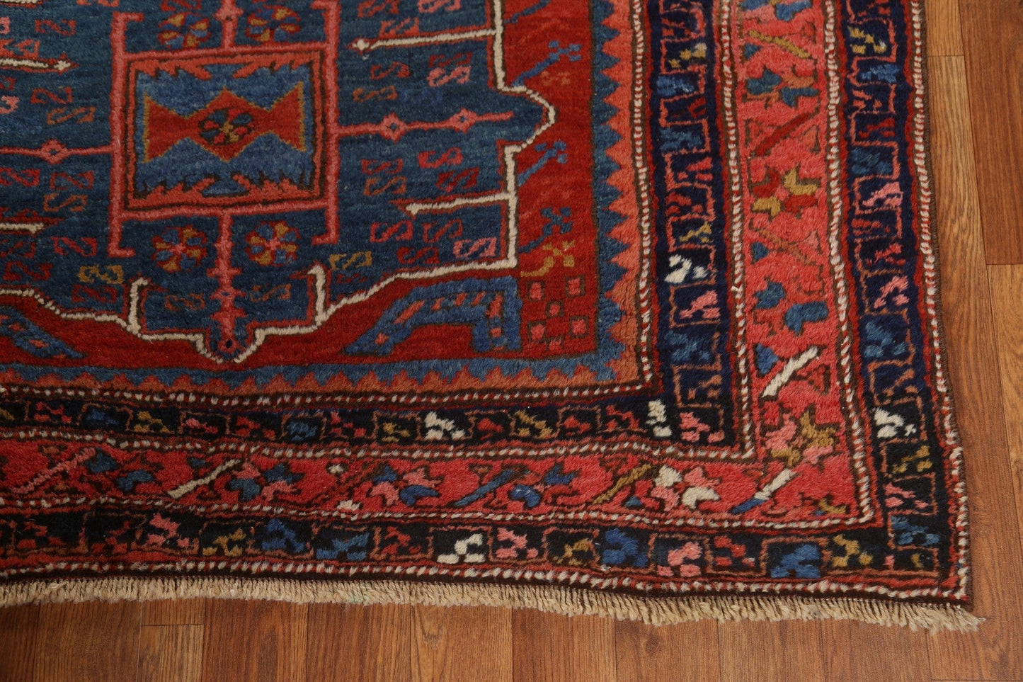 Antique Vegetable Dye Heriz Bakhshayesh Persian Rug 4x11