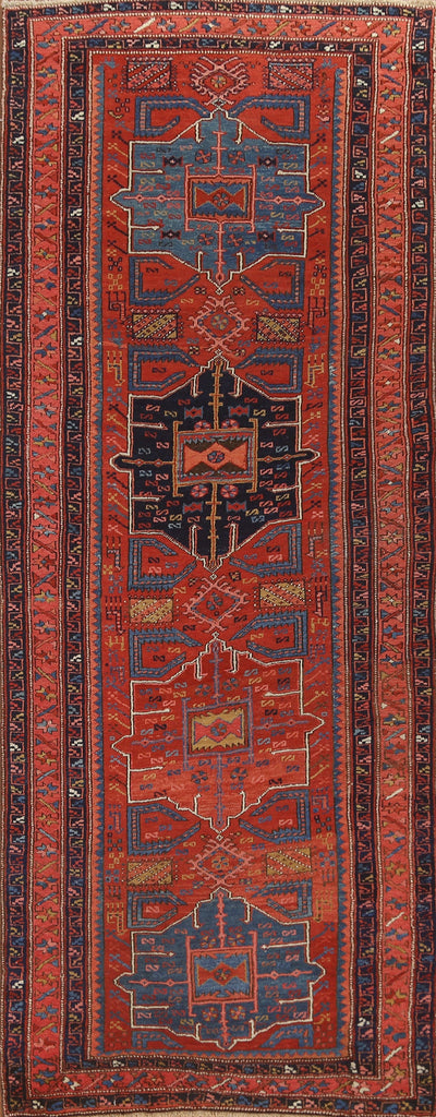 Antique Vegetable Dye Heriz Bakhshayesh Persian Rug 4x11