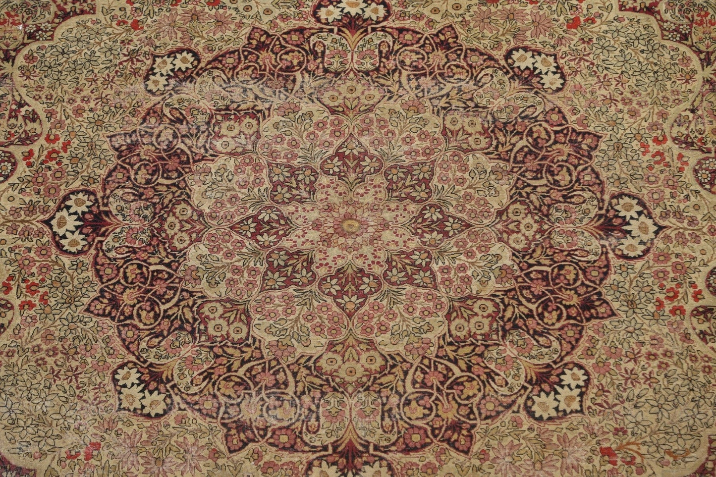 Pre-1900 Antique Vegetable Dye Kerman Lavar Persian Rug 9x13