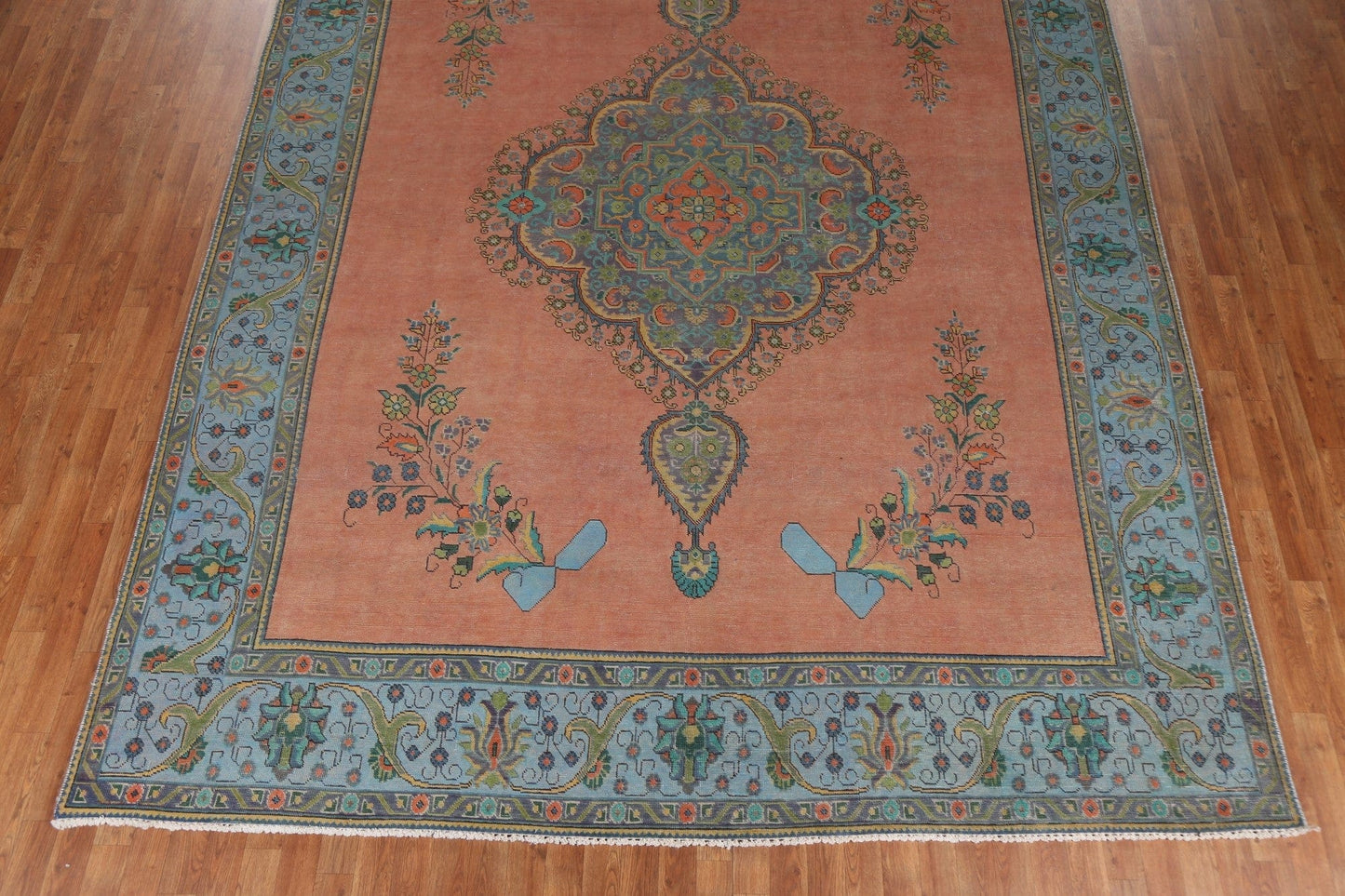 Distressed Over-Dyed Tabriz Persian Area Rug 9x12