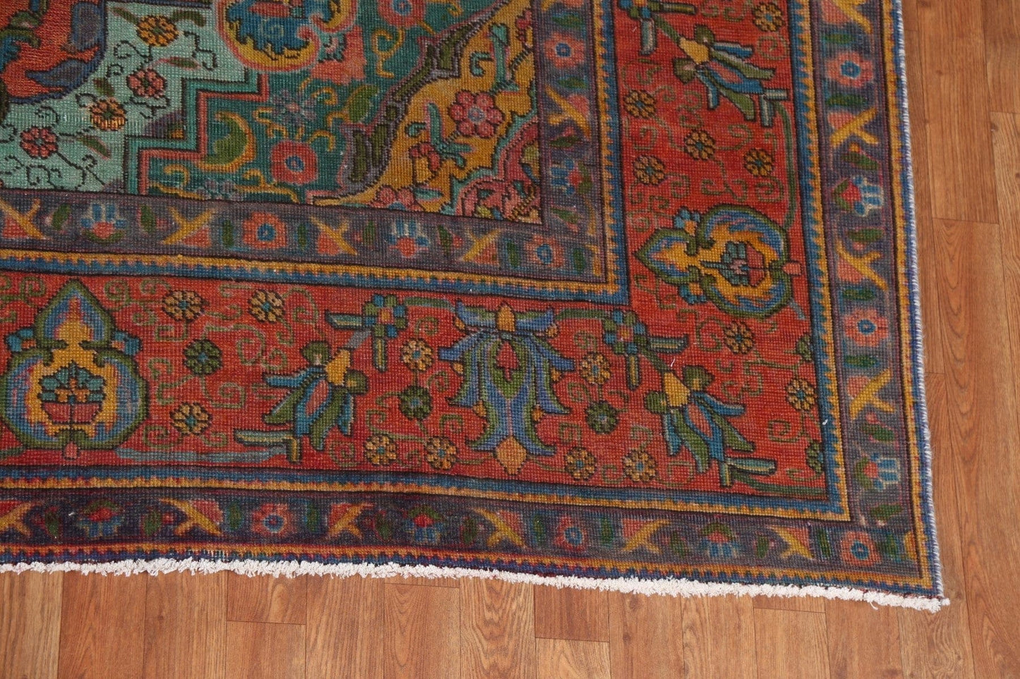 Distressed Over-Dyed Tabriz Persian Area Rug 10x13