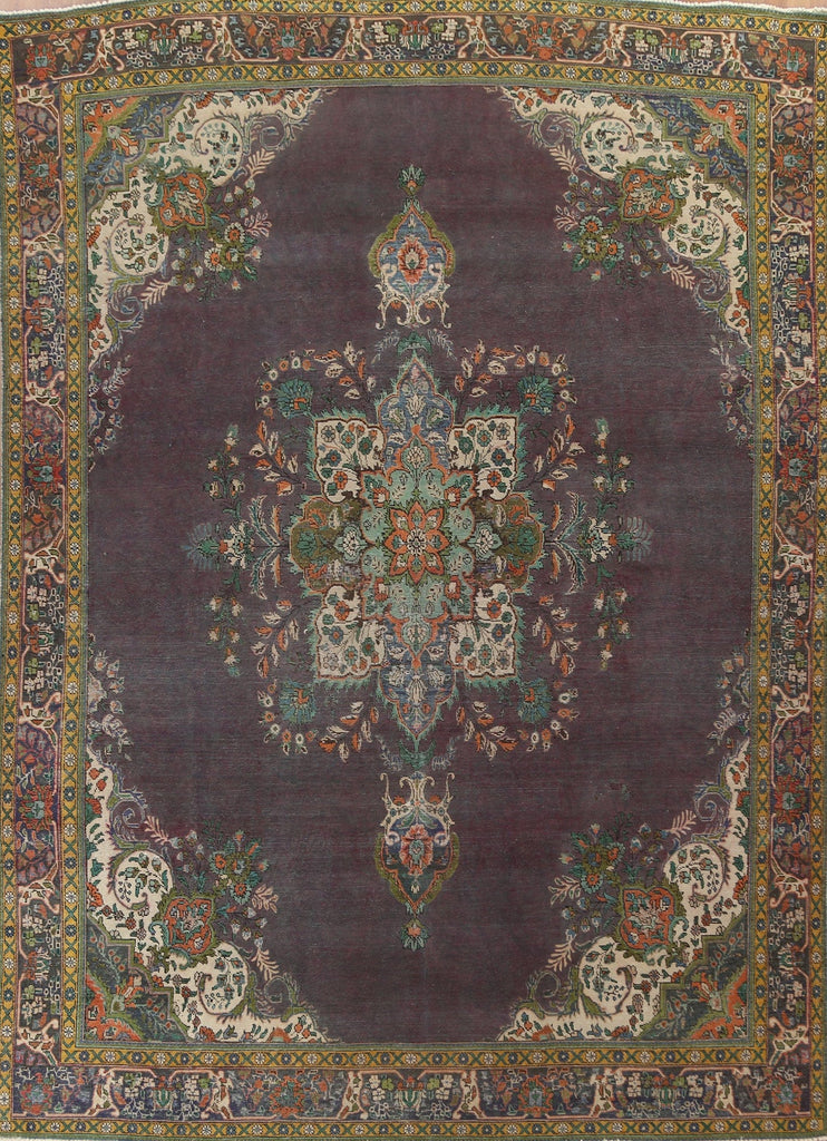 Distressed Over-Dyed Tabriz Persian Area Rug 10x12