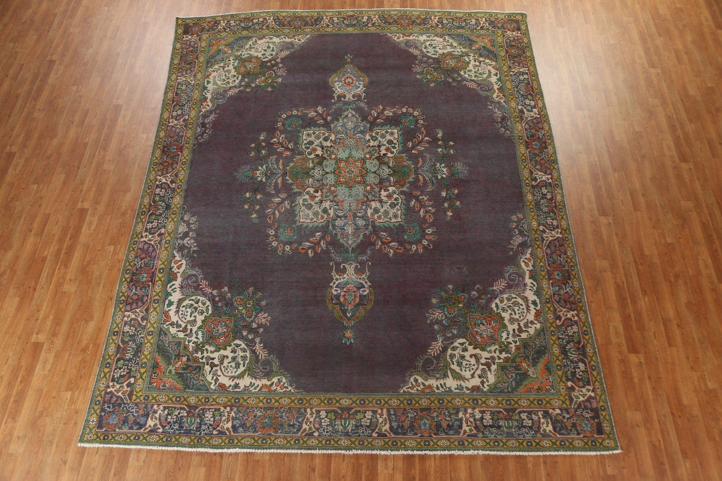 Distressed Over-Dyed Tabriz Persian Area Rug 10x12