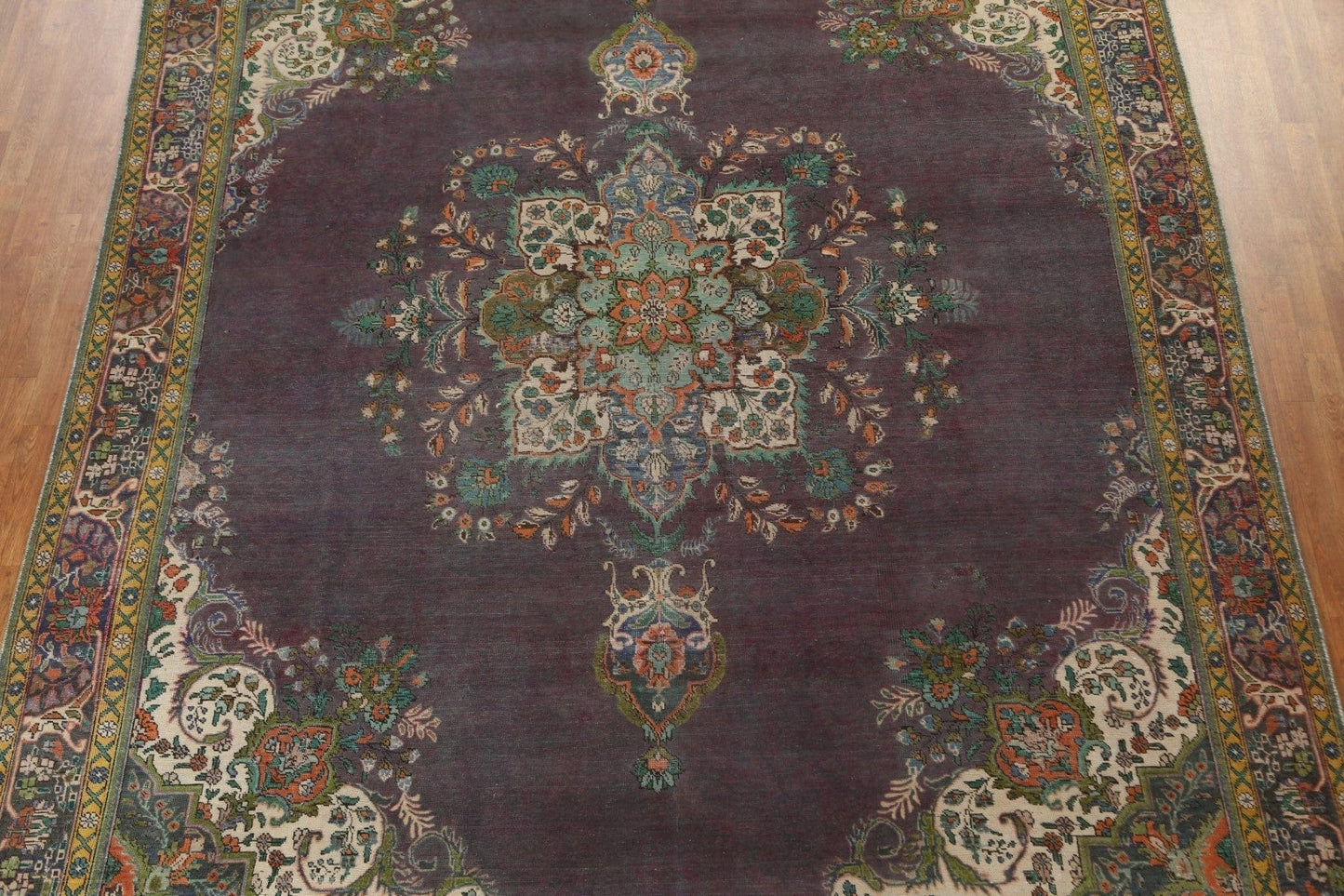 Distressed Over-Dyed Tabriz Persian Area Rug 10x12