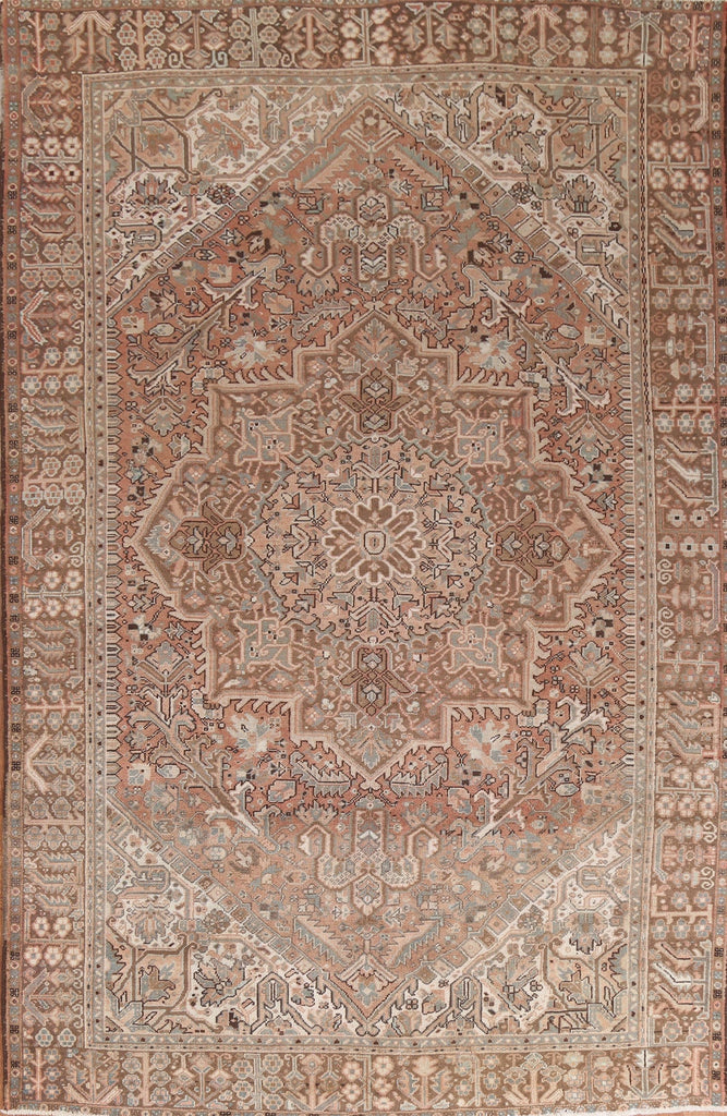 Geometric Wool Heriz Persian Area Rug 8x11