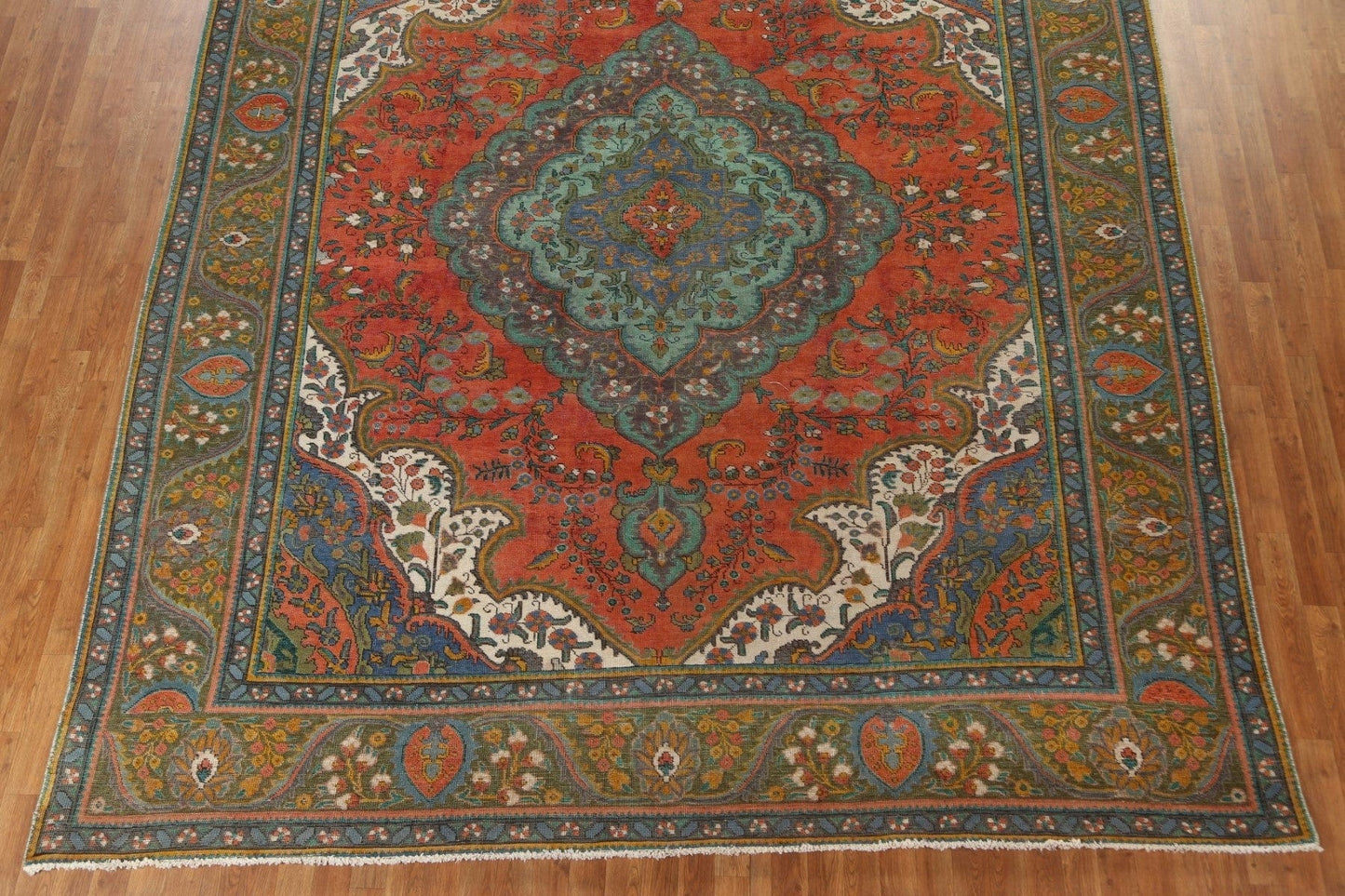 Distressed Over-Dyed Tabriz Persian Area Rug 10x12