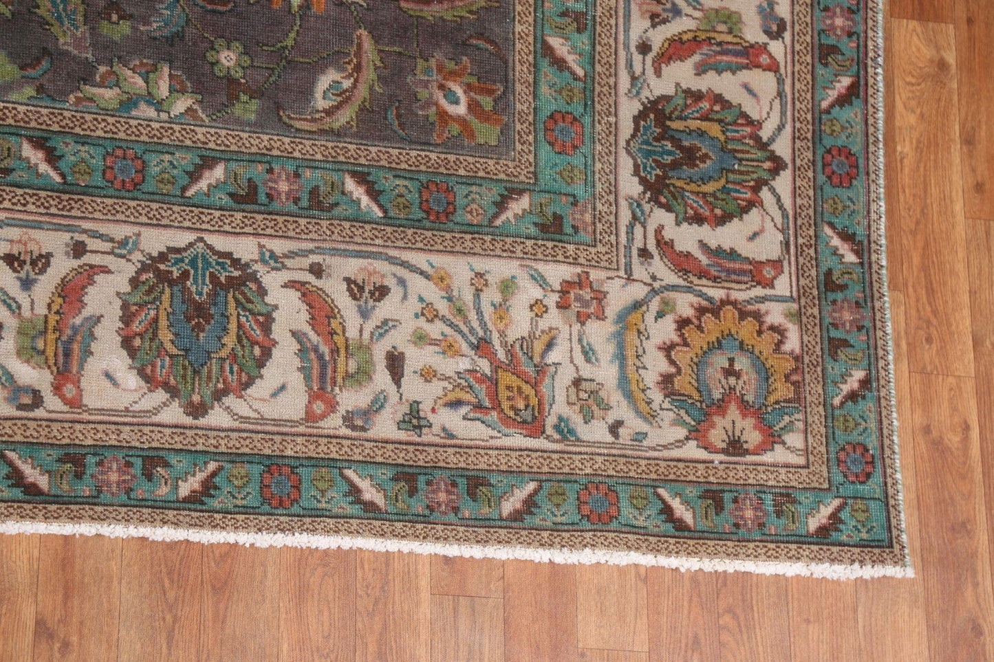 Distressed Wool Tabriz Persian Area Rug 10x13