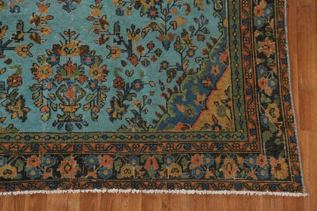 Floral Over-Dyed Hamedan Persian Area Rug 7x9