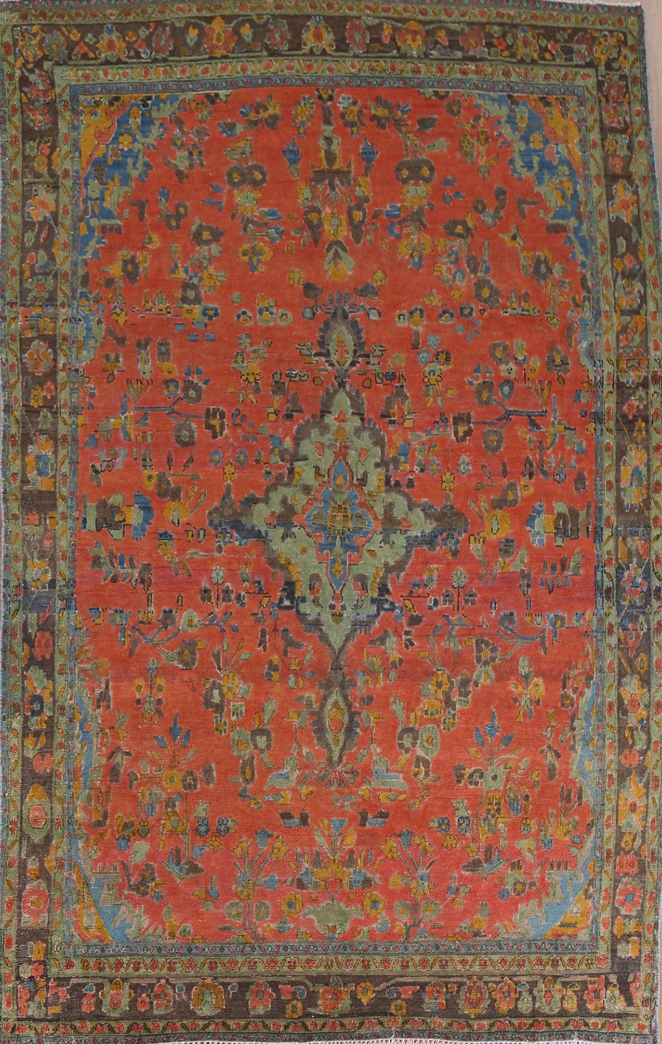 Vintage Wool Hamedan Persian Area Rug 7x10