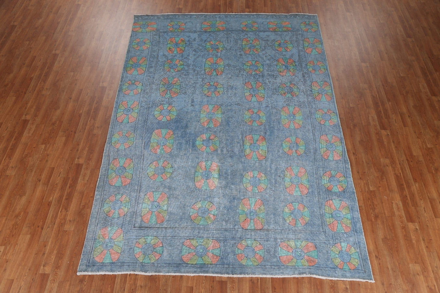 Distressed Geometric Tabriz Persian Area Rug 8x11