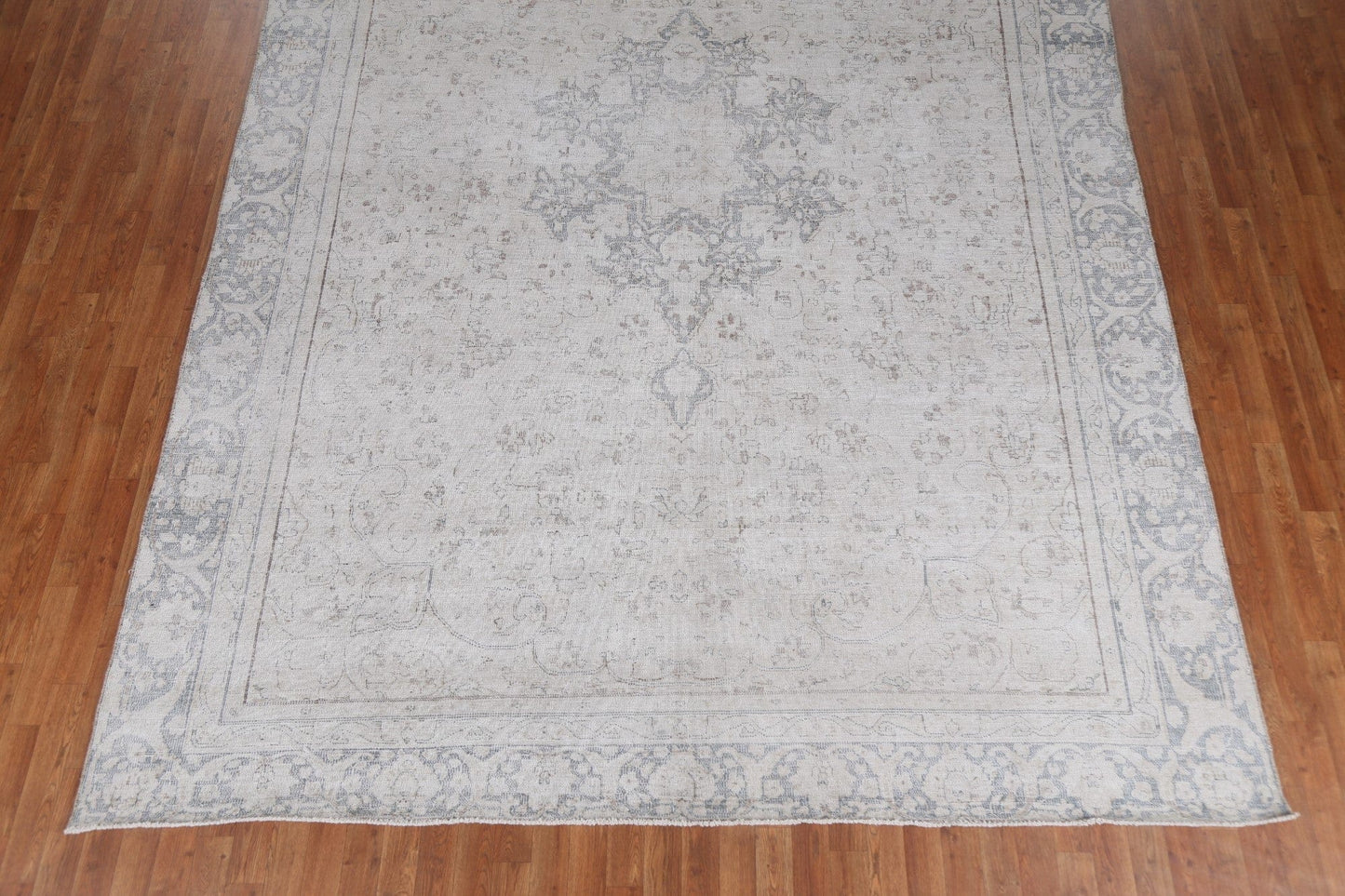 Muted Handmade Wool Kerman Persian Area Rug 9x12