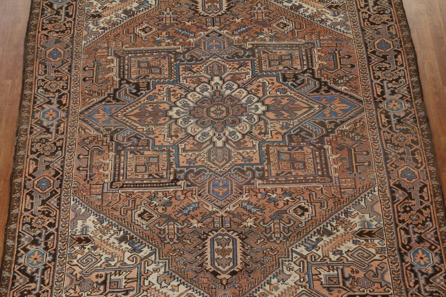 Vintage Geometric Heriz Persian Area Rug 8x11