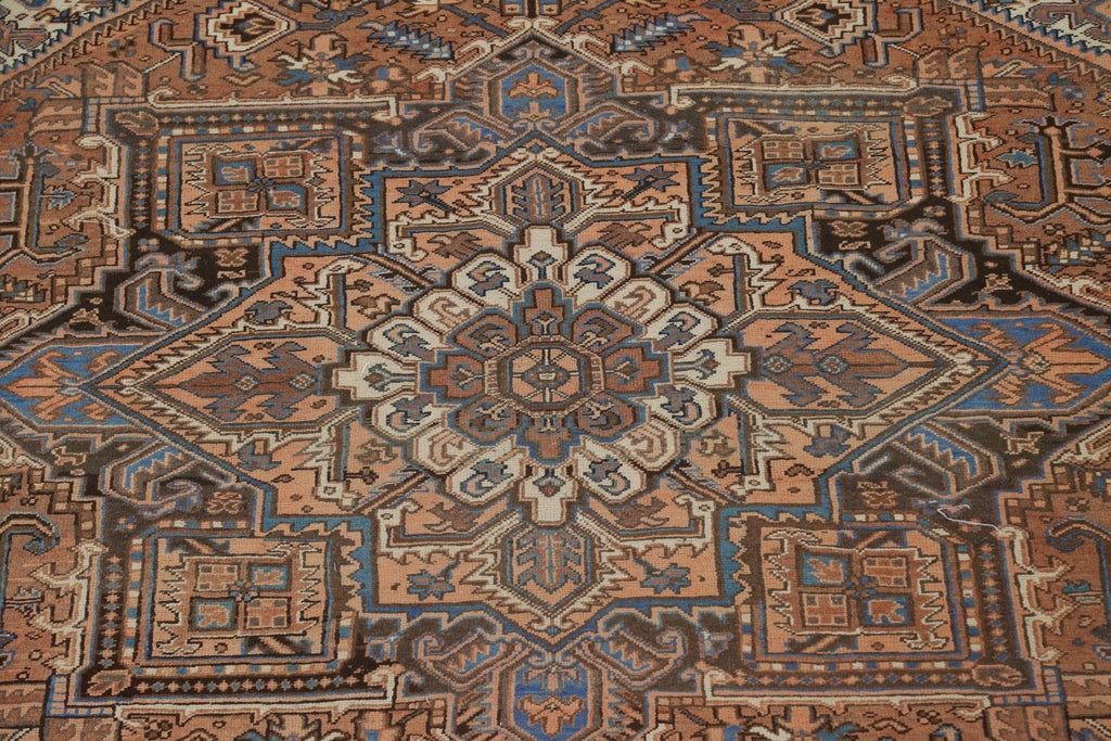 Vintage Geometric Heriz Persian Area Rug 8x11