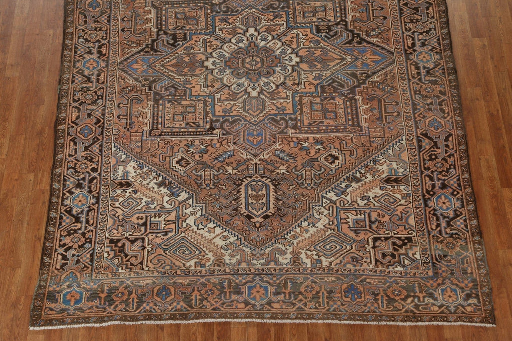 Vintage Geometric Heriz Persian Area Rug 8x11