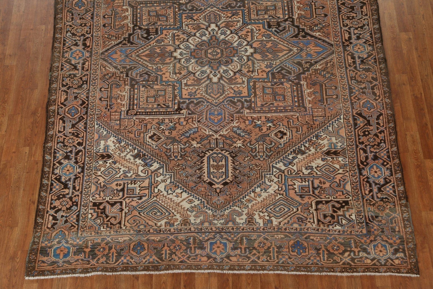 Vintage Geometric Heriz Persian Area Rug 8x11