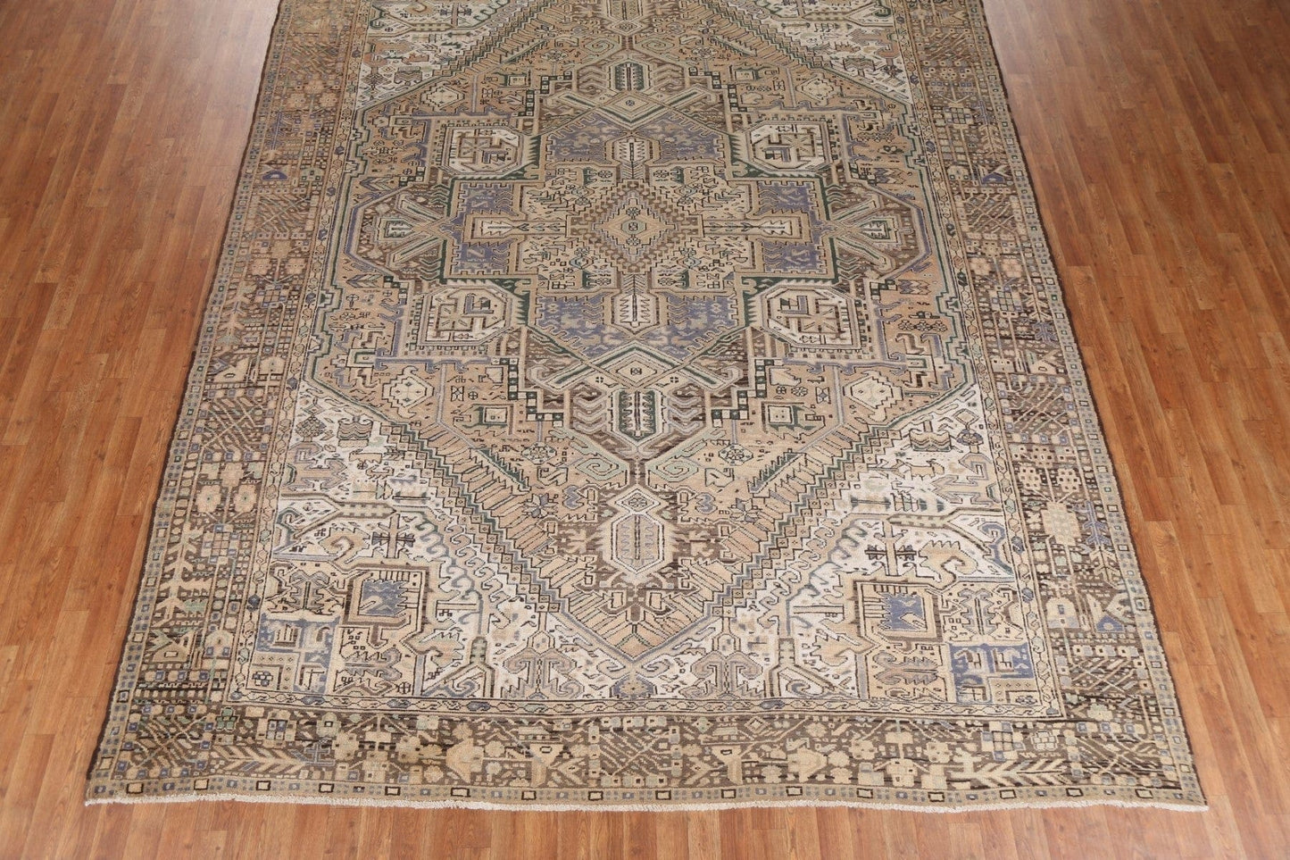 Geometric Wool Heriz Persian Area Rug 10x13