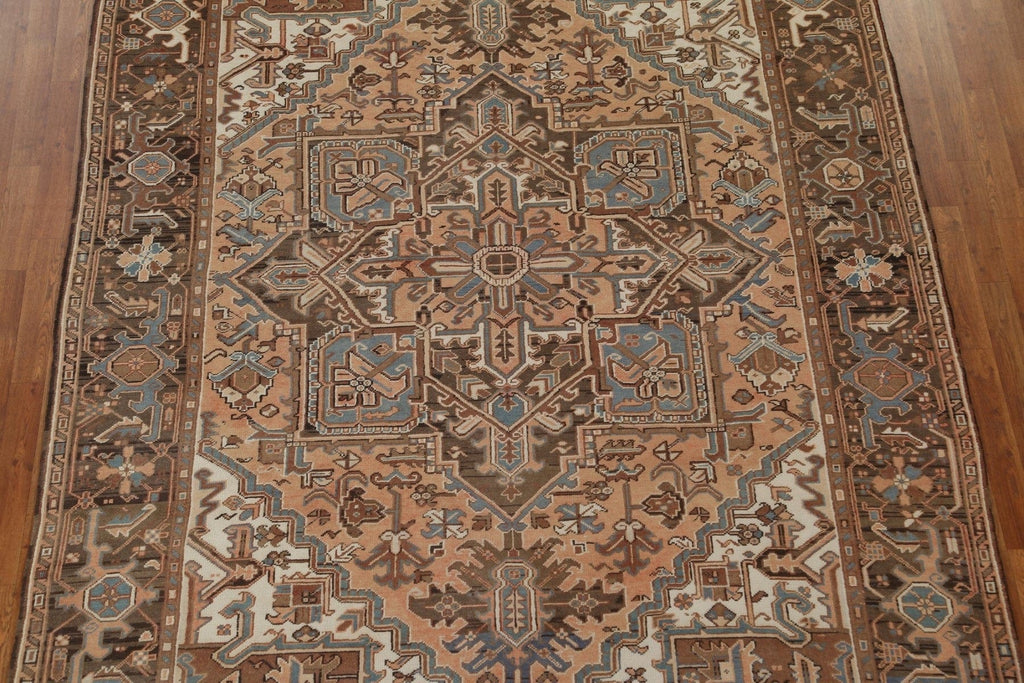 Geometric Wool Heriz Persian Area Rug 8x11