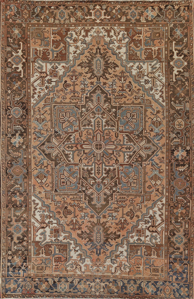 Geometric Wool Heriz Persian Area Rug 8x11