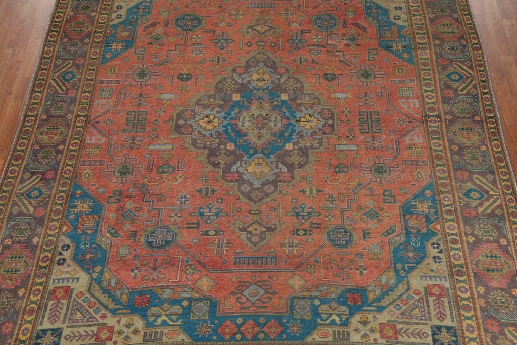 Distressed Over-Dyed Tabriz Persian Area Rug 9x12