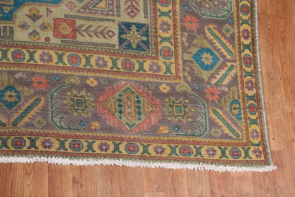 Distressed Over-Dyed Tabriz Persian Area Rug 9x12