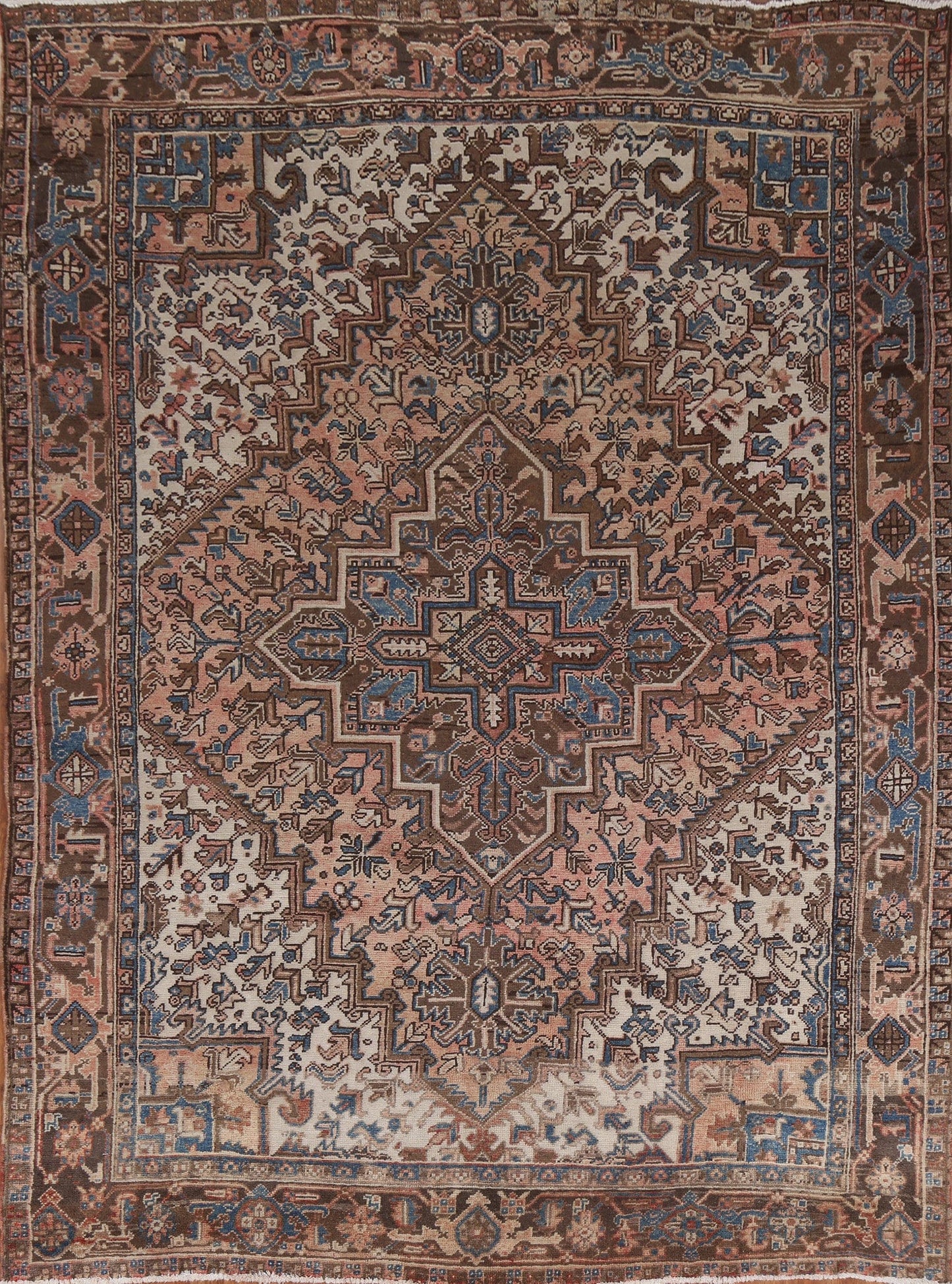 Geometric Wool Heriz Persian Area Rug 8x10