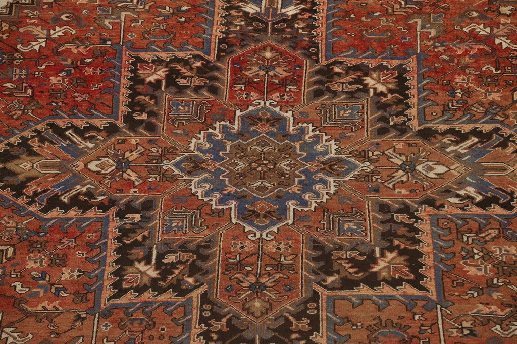 Geometric Wool Heriz Persian Area Rug 10x13