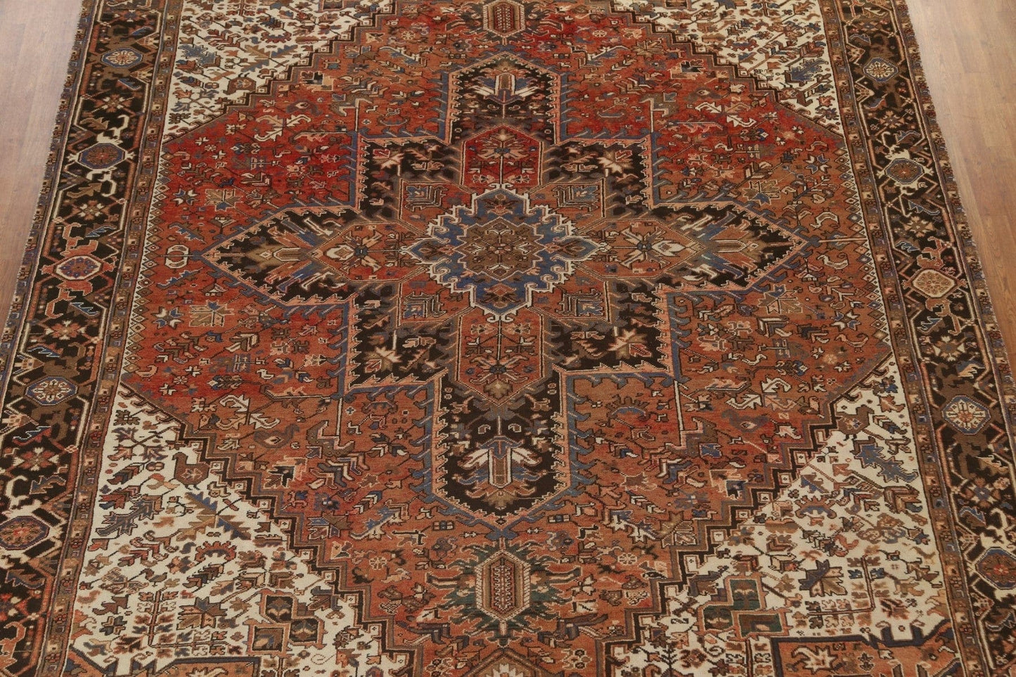 Geometric Wool Heriz Persian Area Rug 10x13