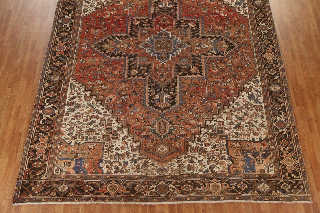 Geometric Wool Heriz Persian Area Rug 10x13