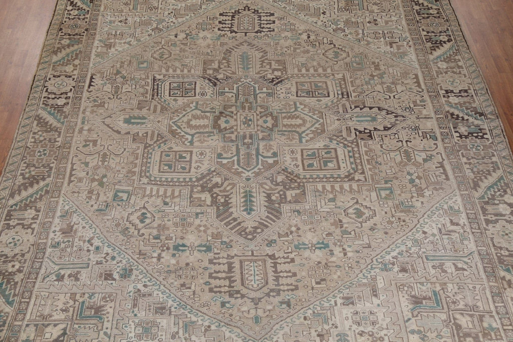 Vintage Geometric Heriz Persian Area Rug 10x13